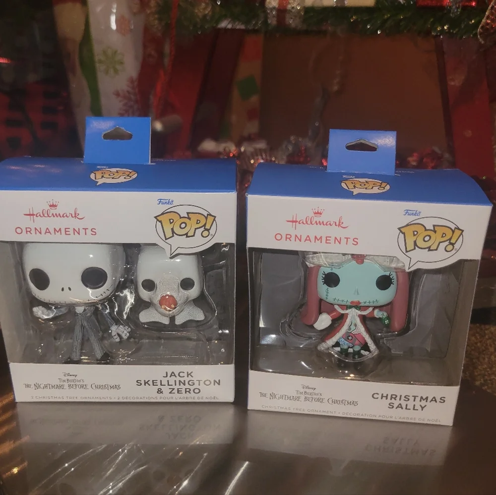 Funko Pop! Jack Skellington, Zero and Sally Ornaments